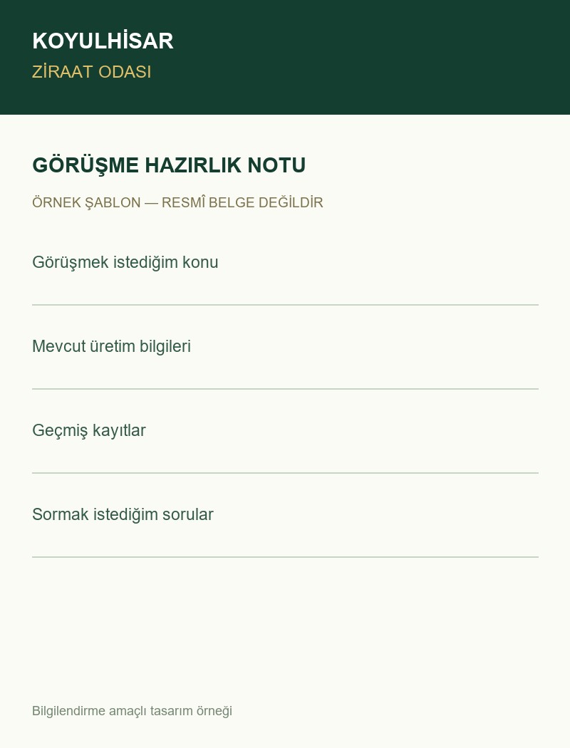 Görüşme hazırlık notu