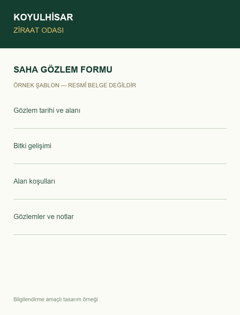 Saha gözlem formu